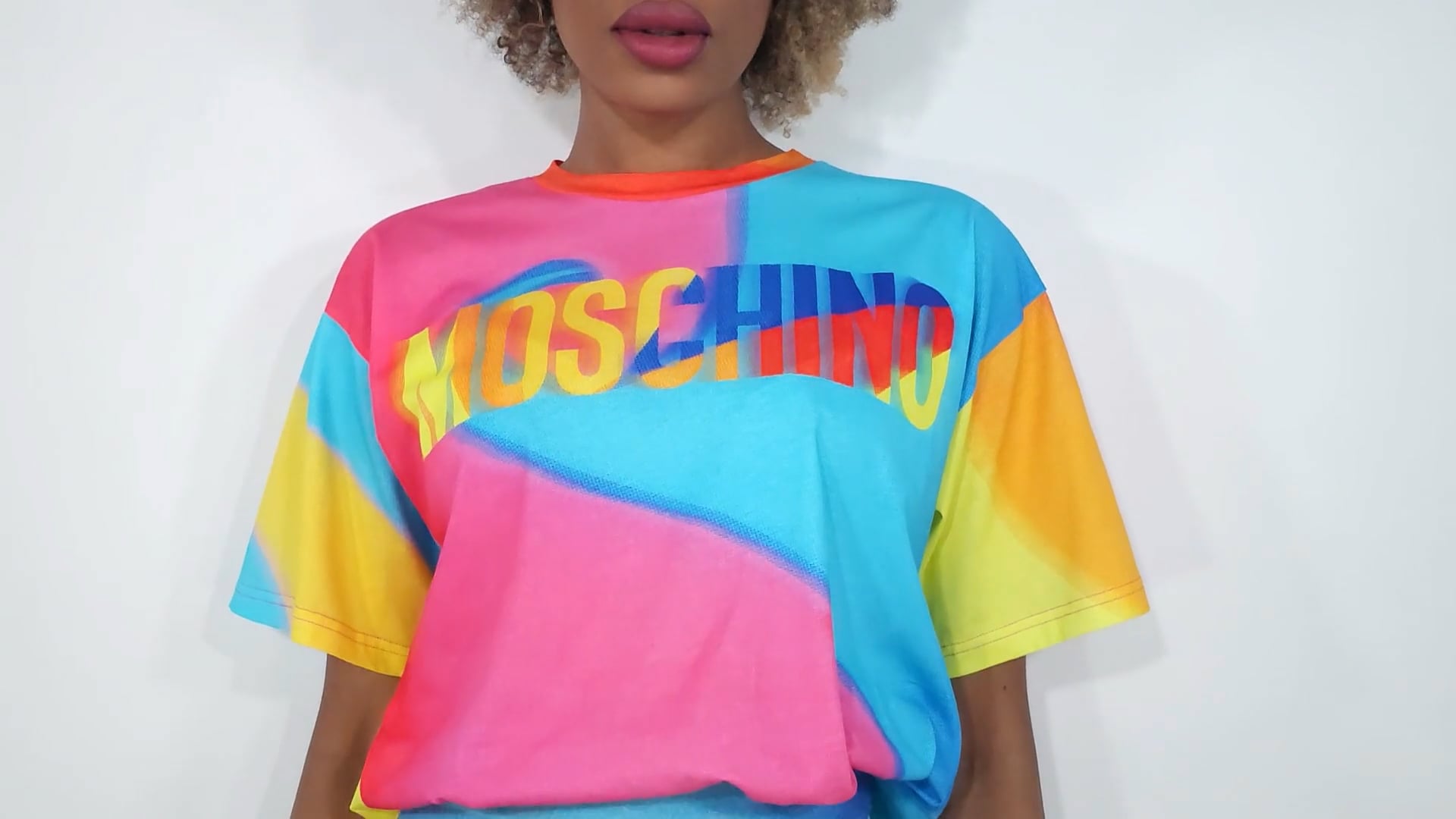 Moschino Logo-Print Oversized T-Shirt, Size XX-Small A0710-5540