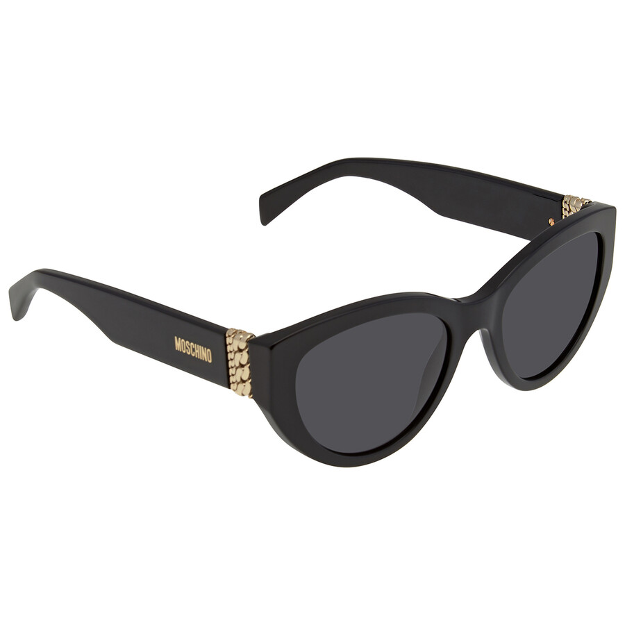 Moschino Ladies Black Oval Sunglasses MOS012/S 807 54 716736013268