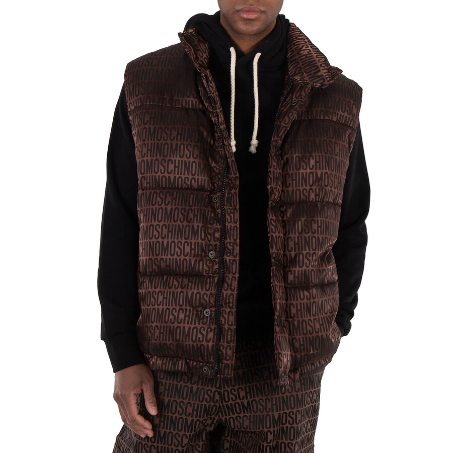 Men's Fantasy Print Brown Logo-Jacquard Vest