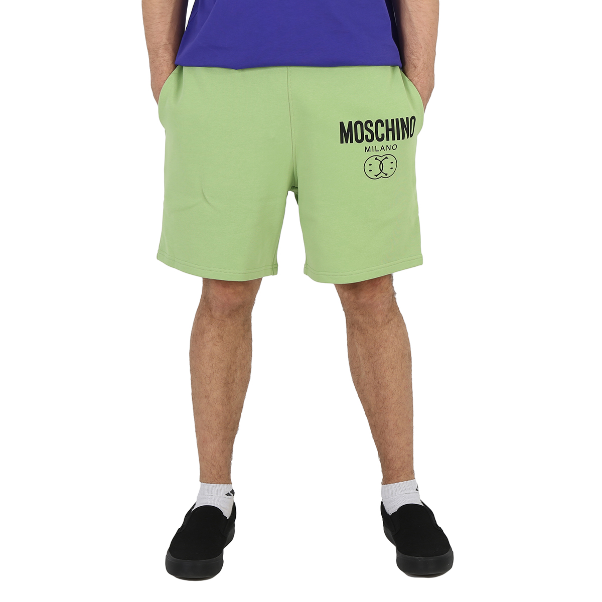 Moschino Green Circular Logo Graphic Short Set