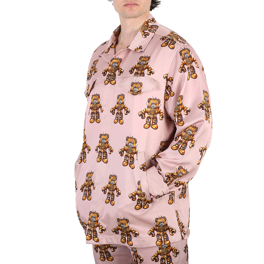 Moschino Pink Robot Bear Jacket In Pink