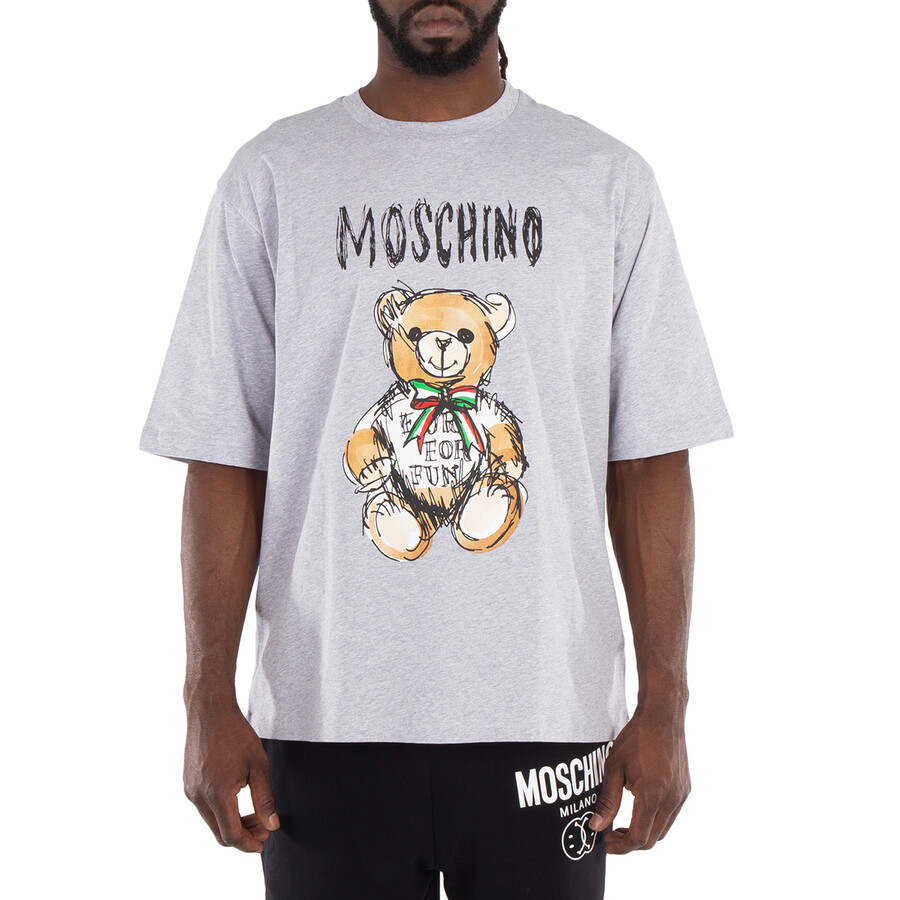 Teddy Bear Logo Print Cotton T-Shirt