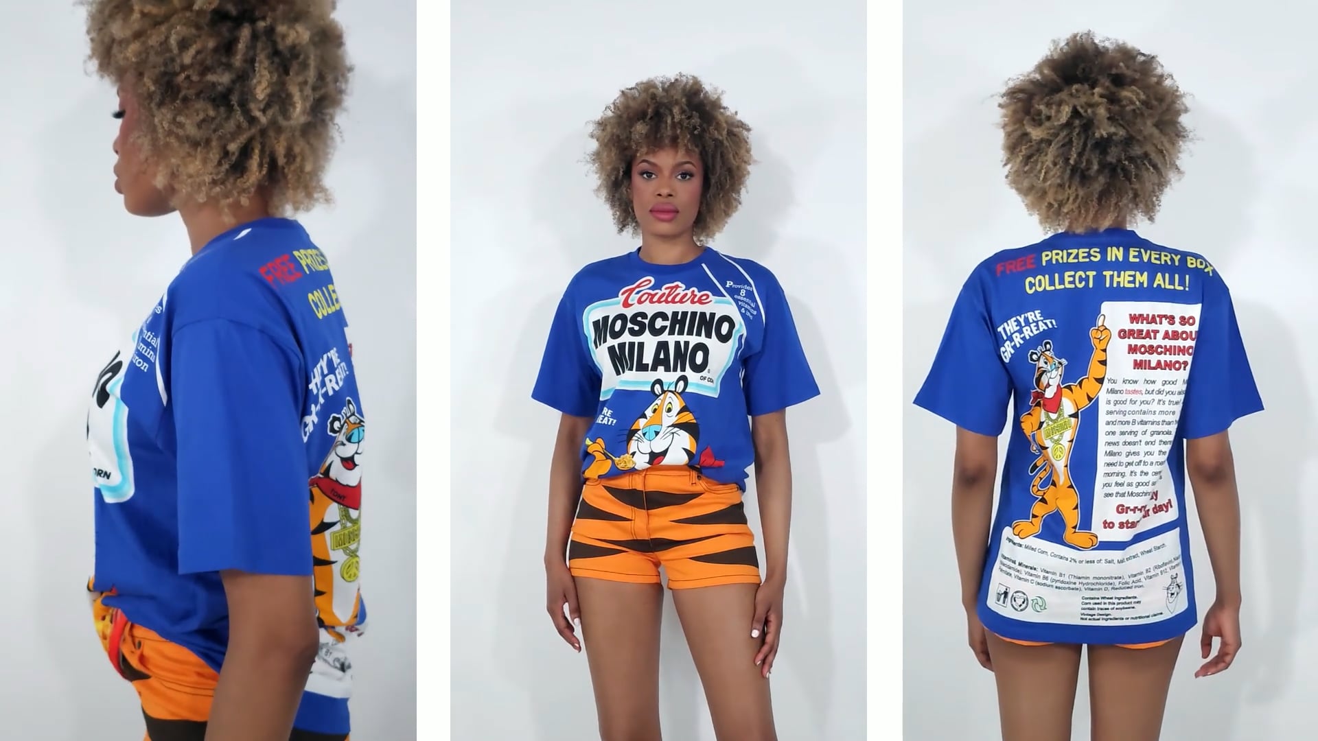 Moschino Tony The Tiger Oversized T-Shirt In Blue, Size XX-Small