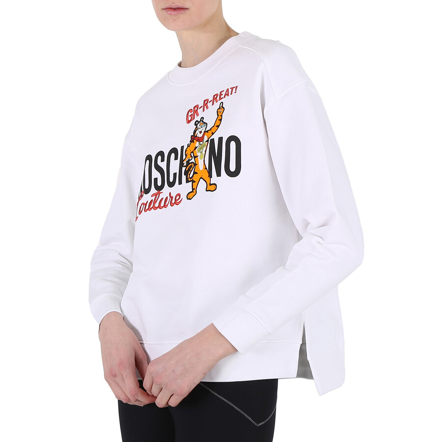 Shop Moschino White X Kelloggs Tony The Tiger Graphic Sweatshirt