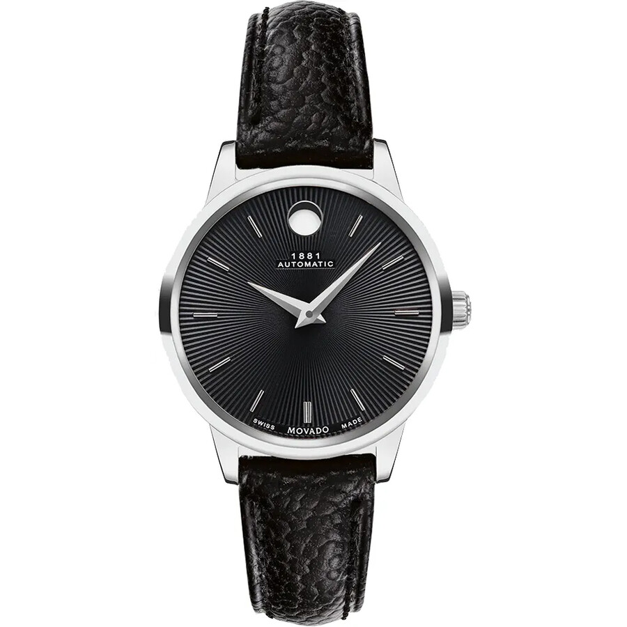 Movado 1881 Automatic Black Dial Ladies Watch 0607466