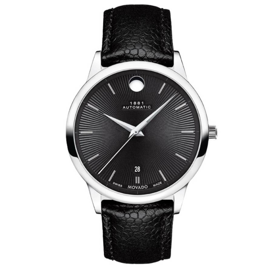 N*0様 MOVADO 1881 ブラック腕時計 Movado 1881 Automatic Black Dial Unisex Watch 0607612 - Watches