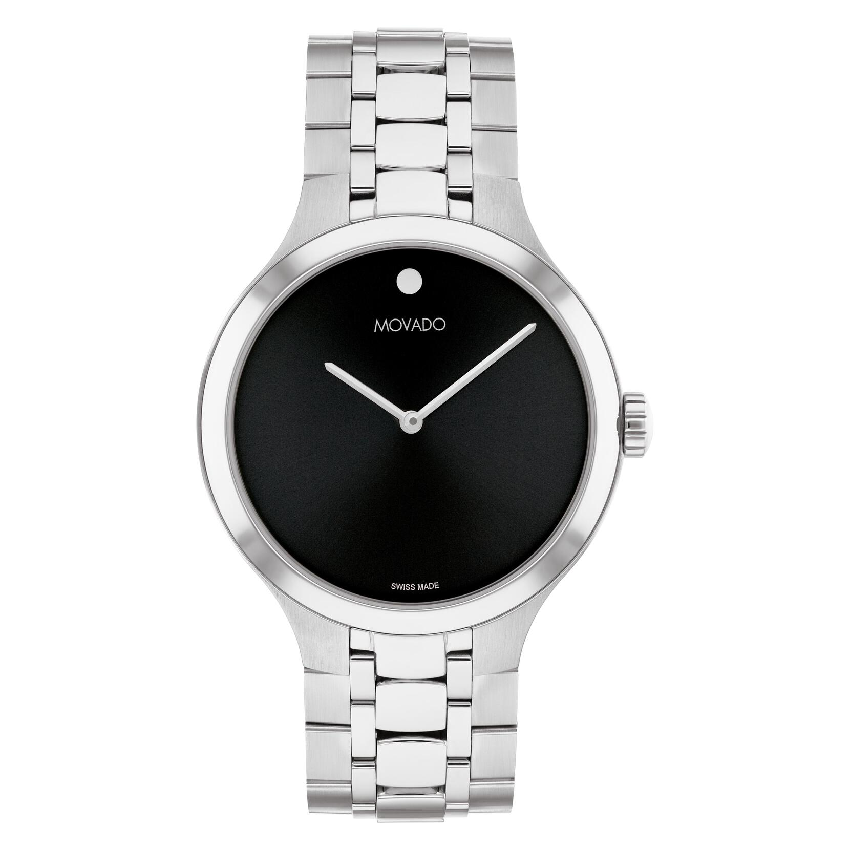 Movado Aero Quartz Black Museum Men's Watch 0607765