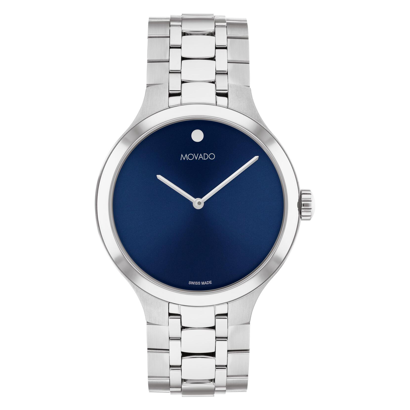 Movado Aero Quartz Blue Museum Dial Men's Watch 0607766