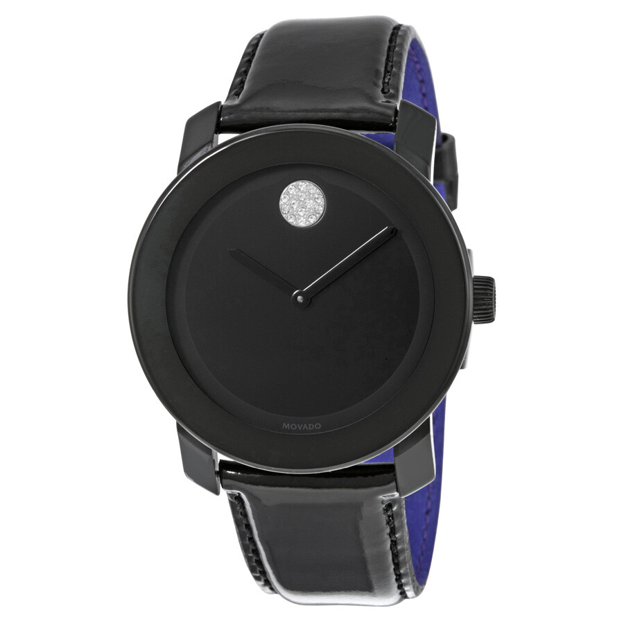 Movado Bold Black Dial Black Leather Unisex Watch 3600345 885997162548