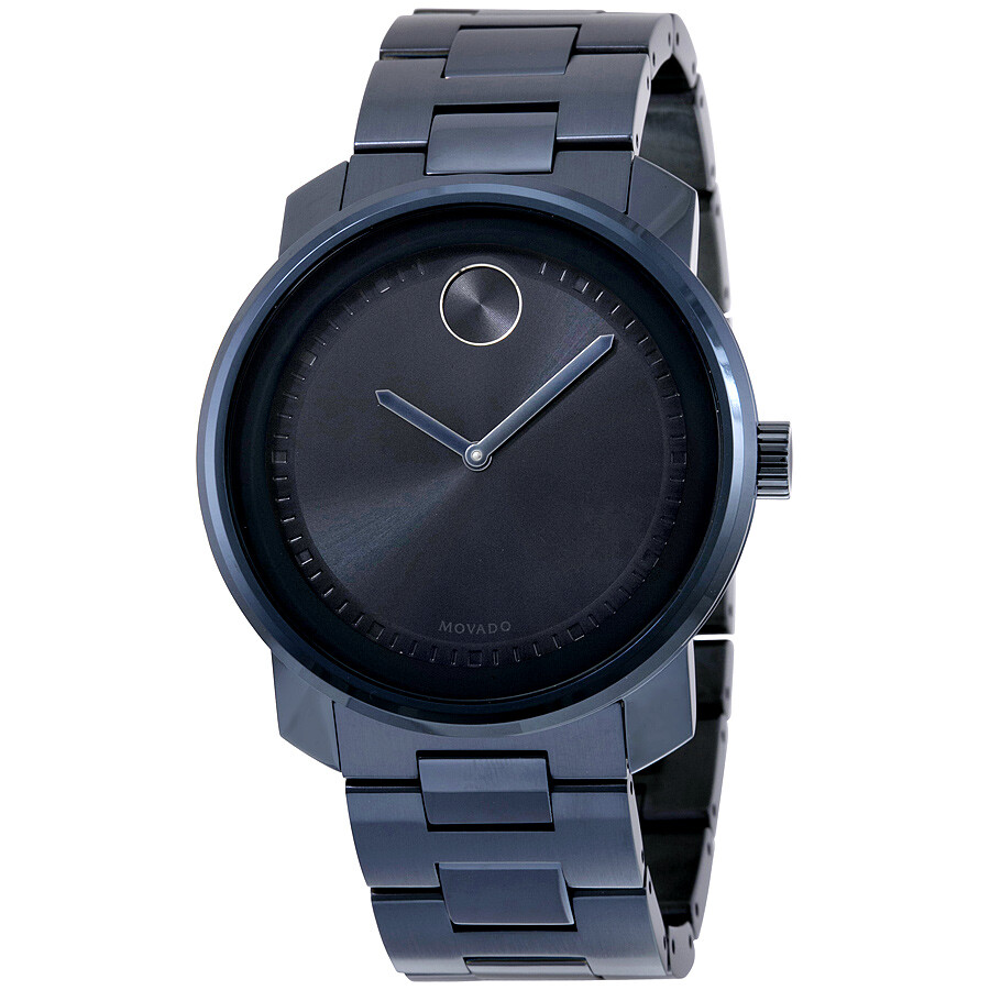 Movado Bold Black Dial Blue PVD Unisex Watch 3600296 885997152303 ...