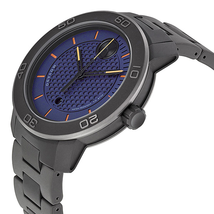 Movado Bold Blue Dial Grey IP Titanium Men's Watch 3600174 Bold