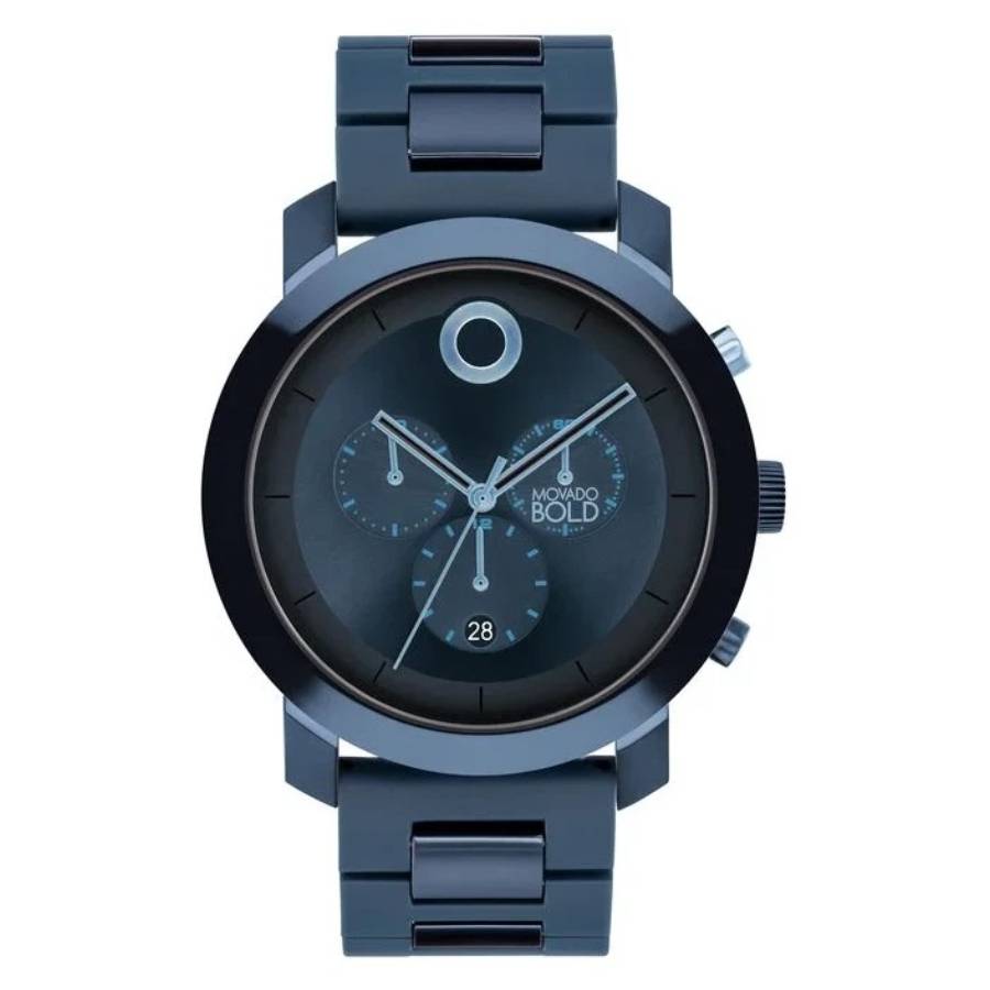 Movado Bold Chronograph Quartz Blue Dial Men's Watch 3601066