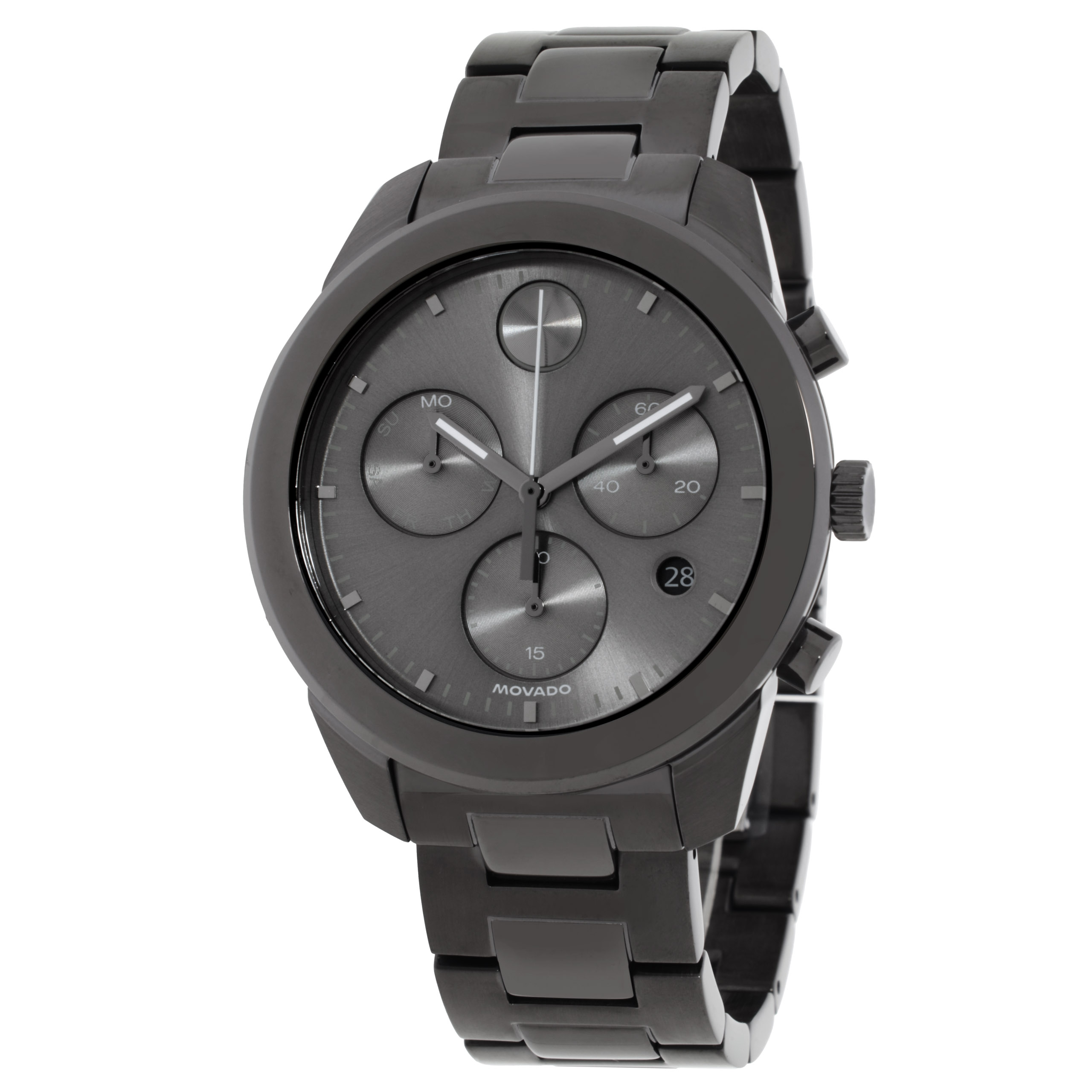 Movado Bold Chronograph Quartz Gunmetal Dial Men's Watch 3601326