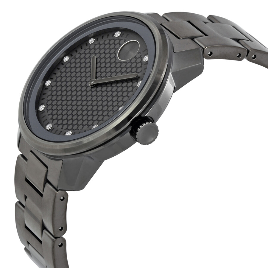 Movado Bold Gunmetal Diamond Dial Quartz Men's Watch 3600375 Bold