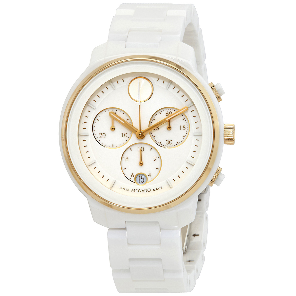 Movado Bold Verso Chronograph Quartz White Dial Ladies Watch 3600933 ...