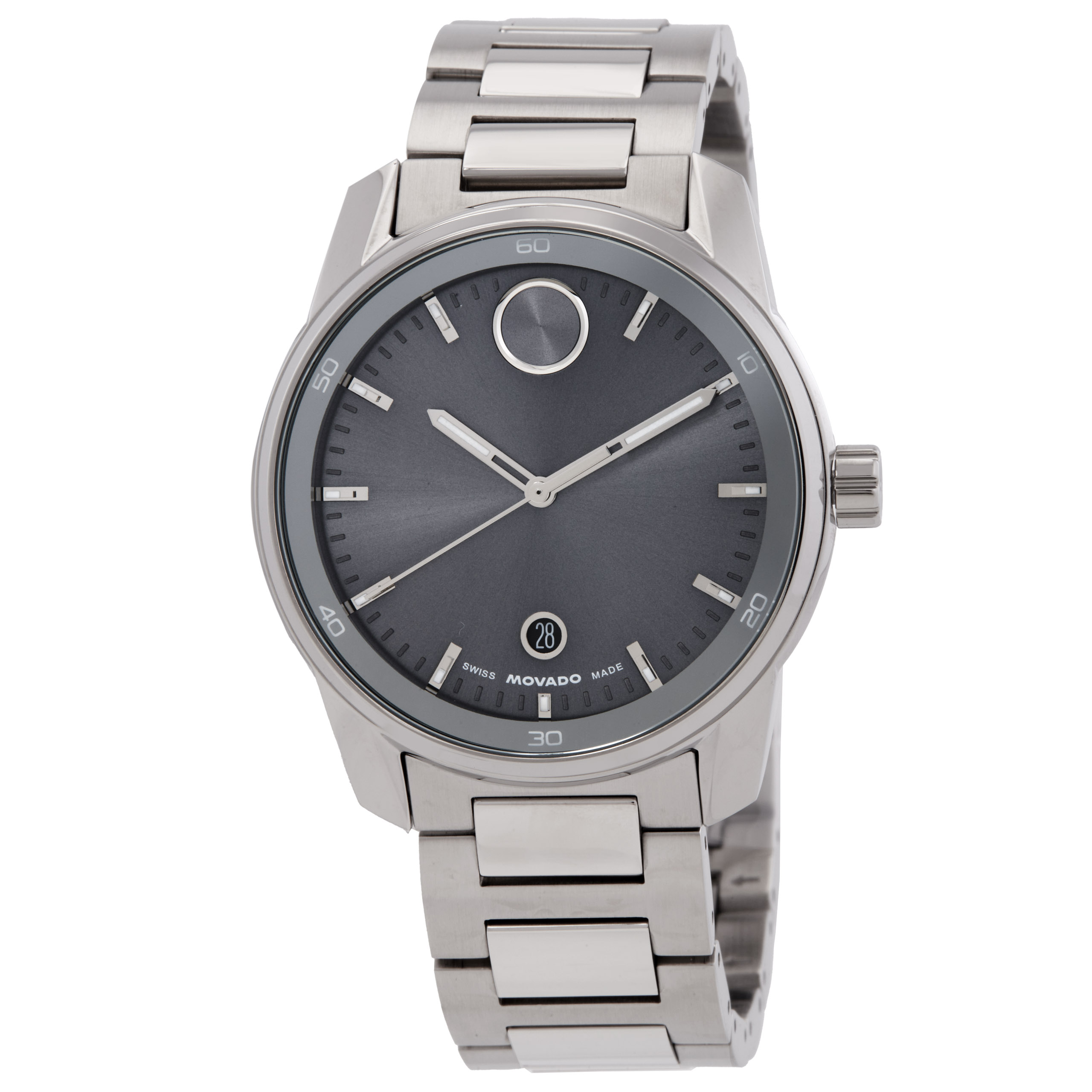 たろ  Movado Bold Verso Quartz Grey Dial Men's Watch 3601204 - Watches