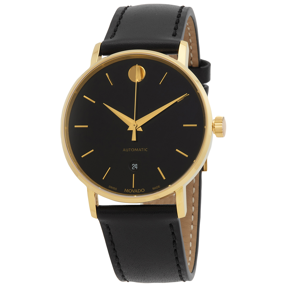 Movado Museum Classic Brown Dial Brown Leather Strap Watch For Men - 0606880