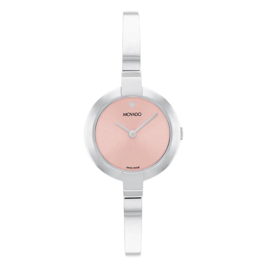 Movado Ela Bangle Quartz Pink Dial Ladies Watch 0607726