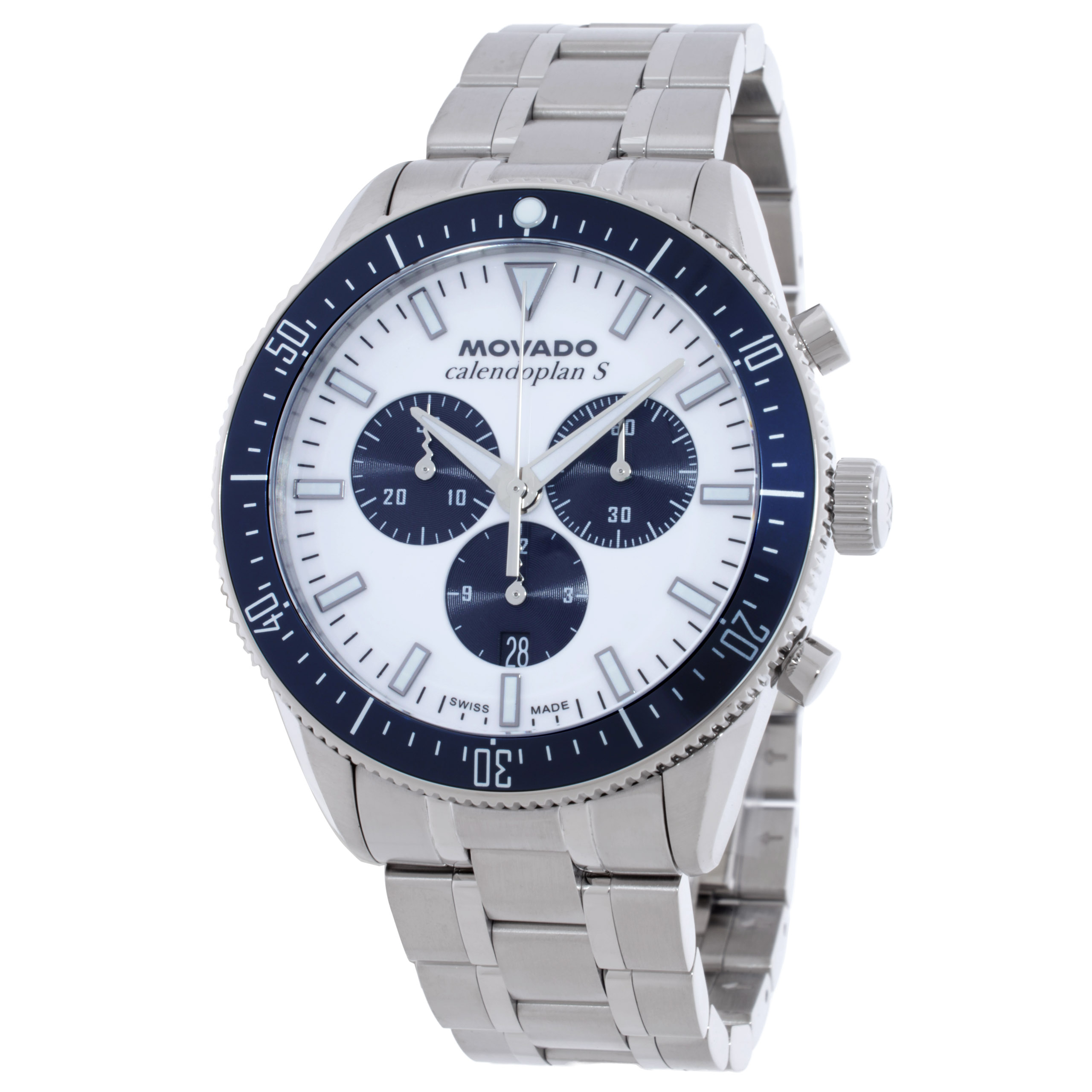 Movado Heritage Calendoplan S Chronograph Quartz White Dial Men's Watch 3650259