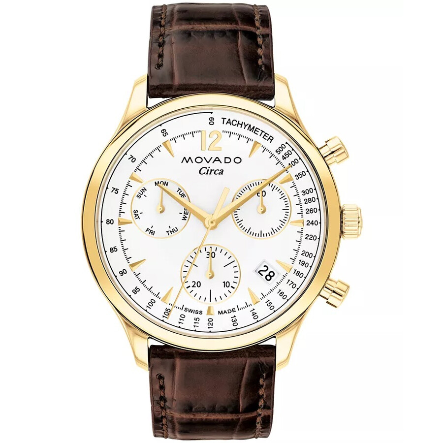 Movado Heritage Chronograph Quartz White Dial Men's Watch 3650164