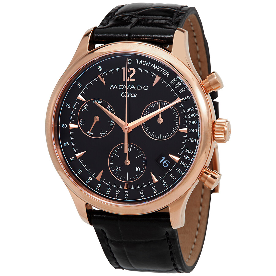 Movado Heritage Series Circa Chronograph Quartz Black Dial Men