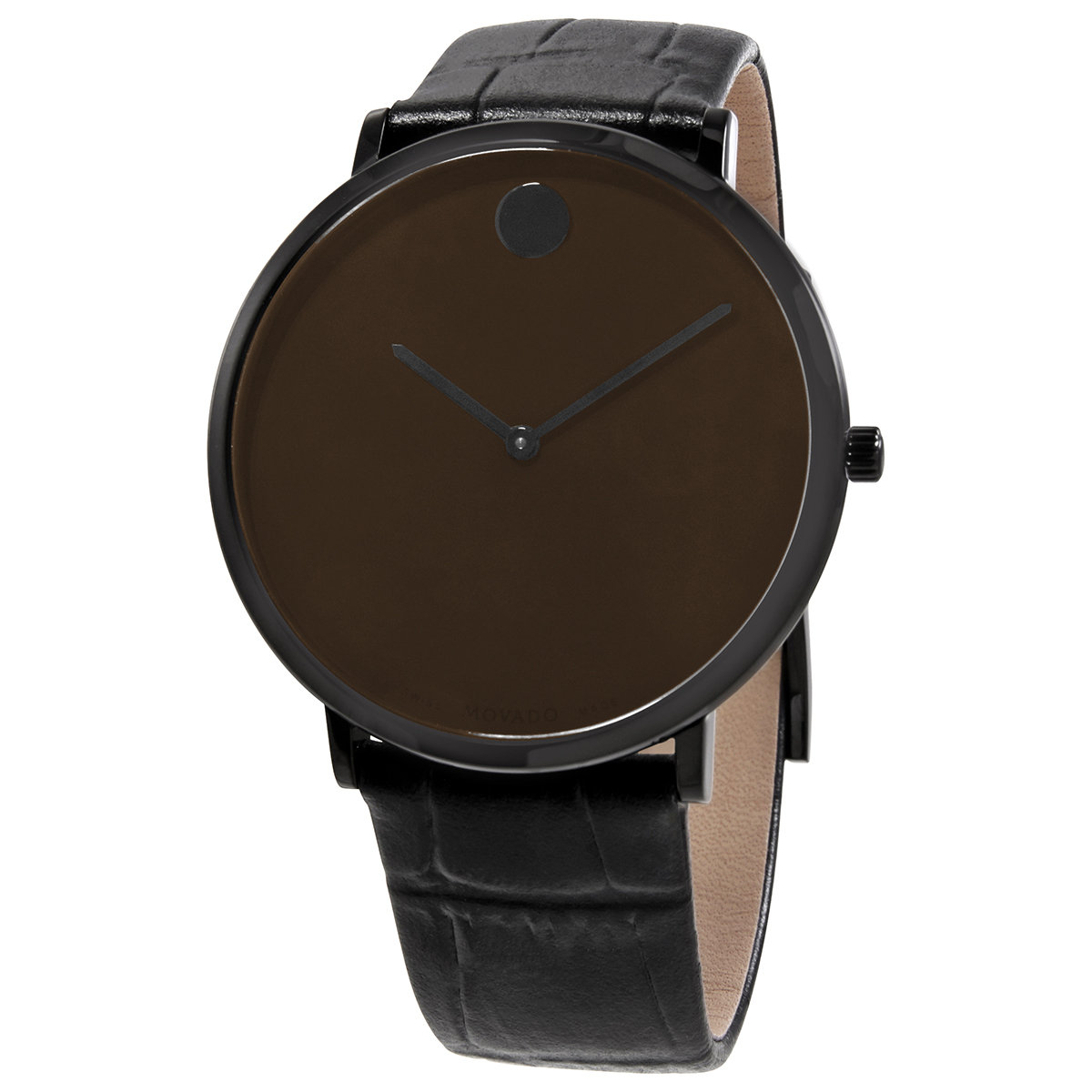 Movado Modern 47 Ultra Slim Quartz Chocolate Museum Dial Men's Watch 0607335 - Watches - Jomashop