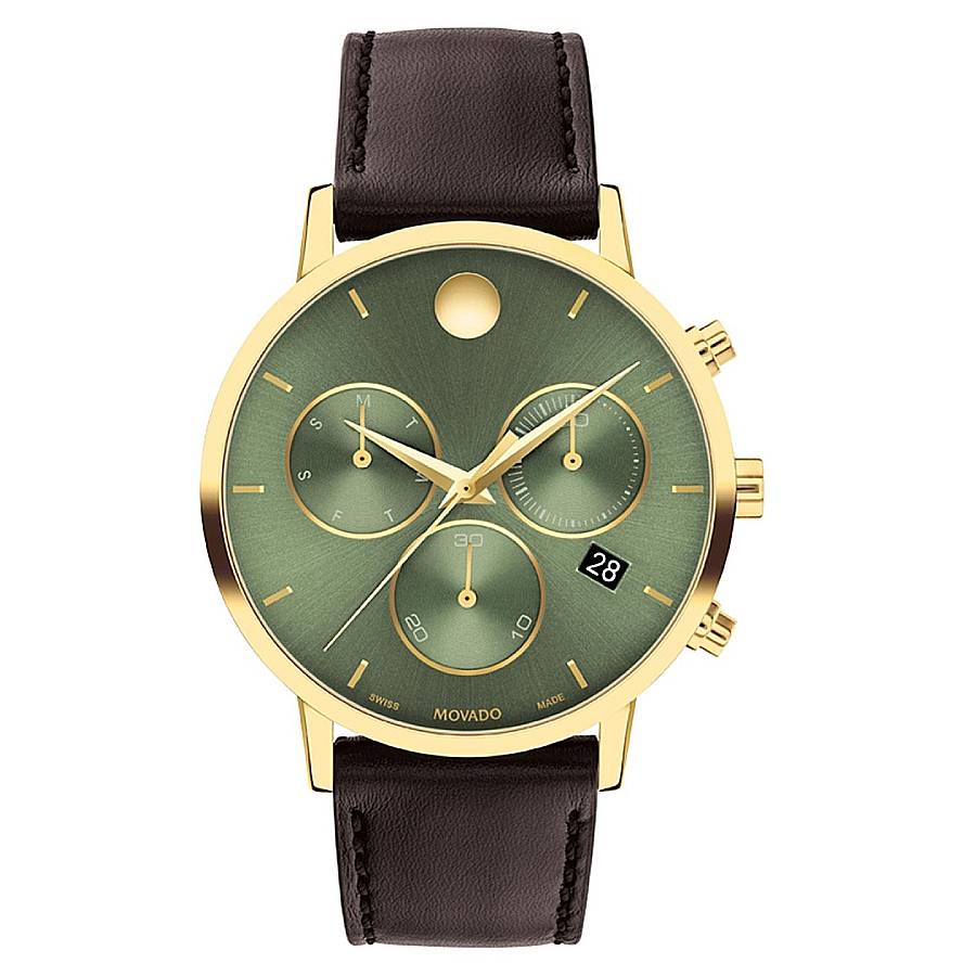 Movado Museum Classic Chronograph Quartz Green Dial Men's Watch 607890