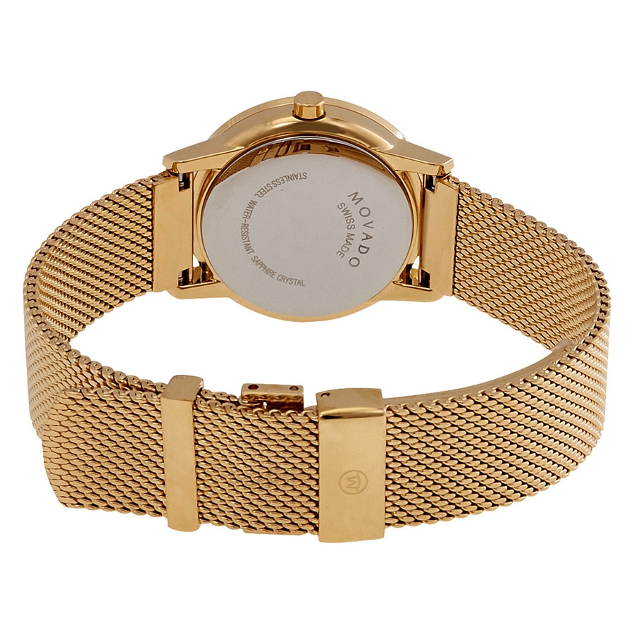 Movado Museum Classic Mother of Pearl Dial Ladies Gold-tone Diamond Watch 0607307 - Museum 