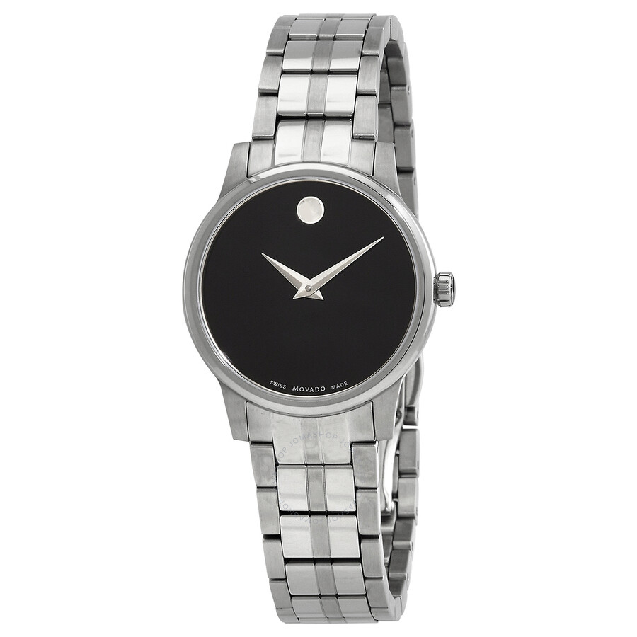 Shop Movado Museum Classic Quartz Black Dial Ladies Watch 0607537