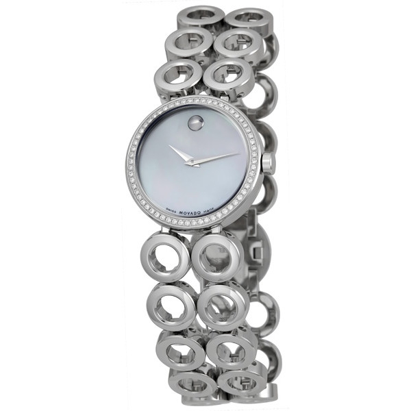 Movado Ono mother of perle with diamonds Ladies Movado 0605822 ONO Diamond Bezel Mother of Pearl Dial  main image 2