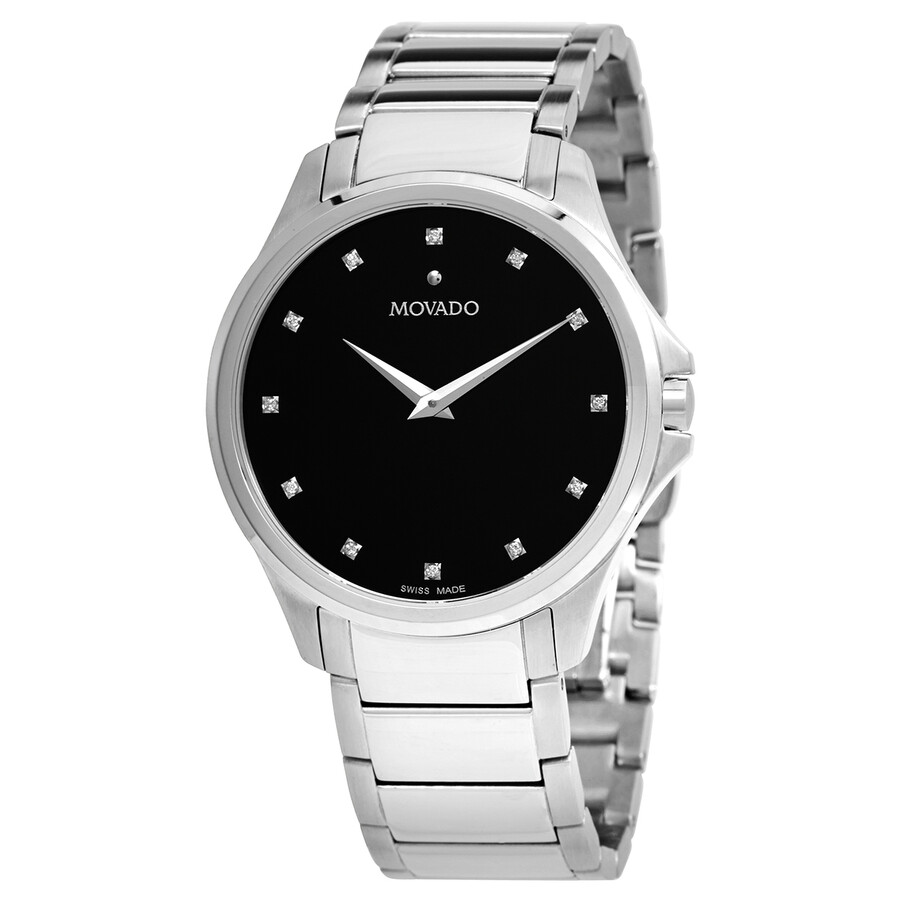 movado swiss made stainless steel water resistant sapphire crystal