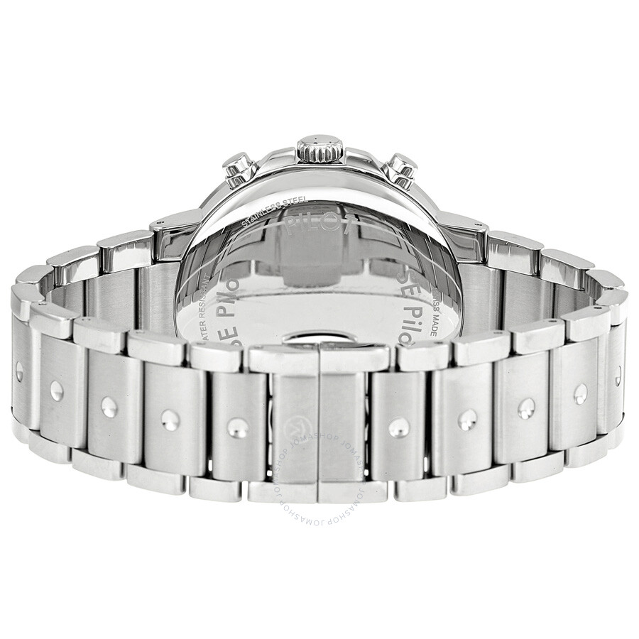 movado se pilot chronograph silver dial men's watch