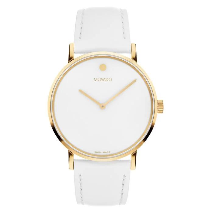 Movado Signature Quartz White Dial Unisex Watch 0608097