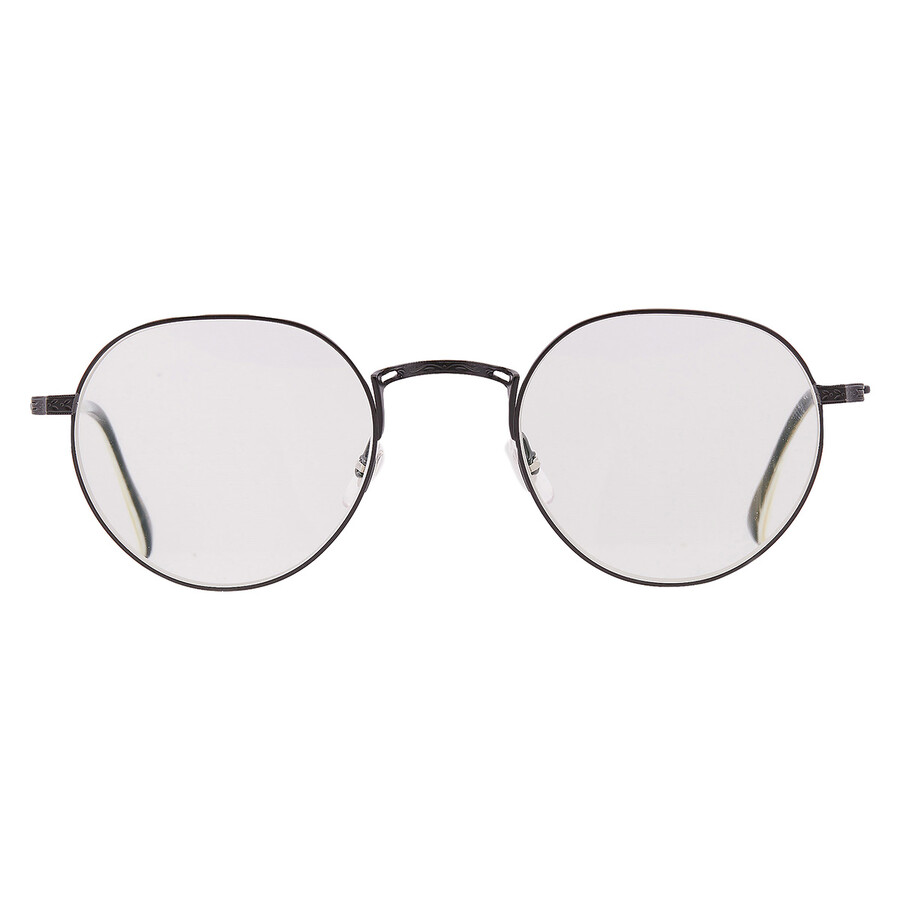 Mr Leight Mr. Leight Hachi C Demo Round Unisex Eyeglasses Ml3010 Mbk-hrn 46 In Metallic