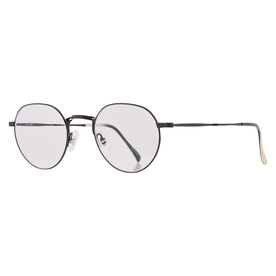 Mr Leight Mr. Leight Hachi C Demo Round Unisex Eyeglasses Ml3010 Mbk-hrn 46 In Metallic