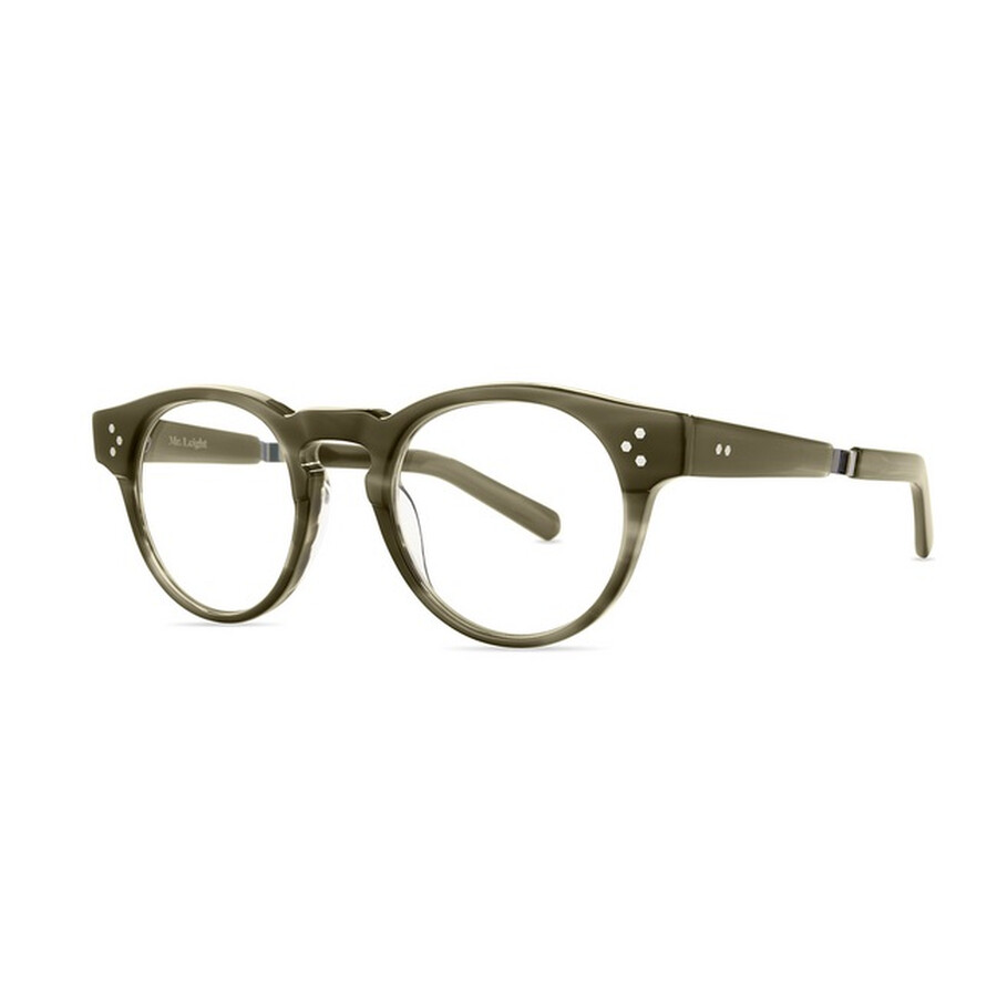 Mr Leight Mr. Leight Kennedy C Demo Round Unisex Eyeglasses Ml1017 Klp-pw 46 In Brown