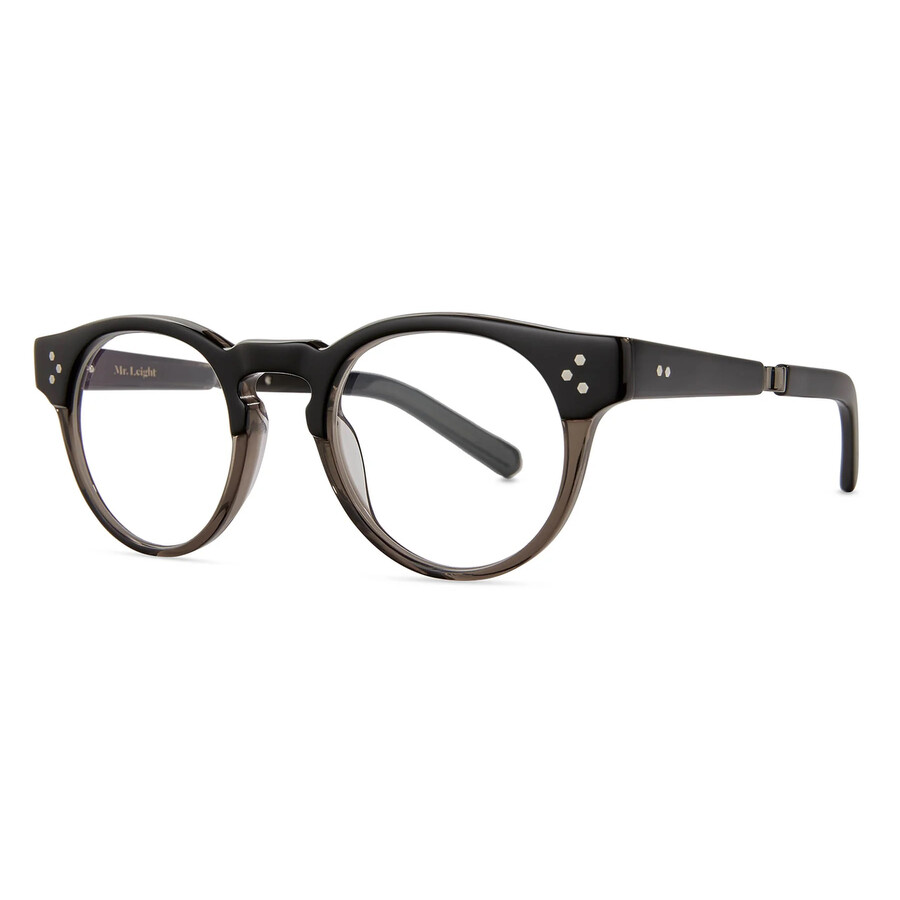 Mr Leight Mr. Leight Kennedy C Demo Round Unisex Eyeglasses Ml1017 Stol-gm 46 In Black