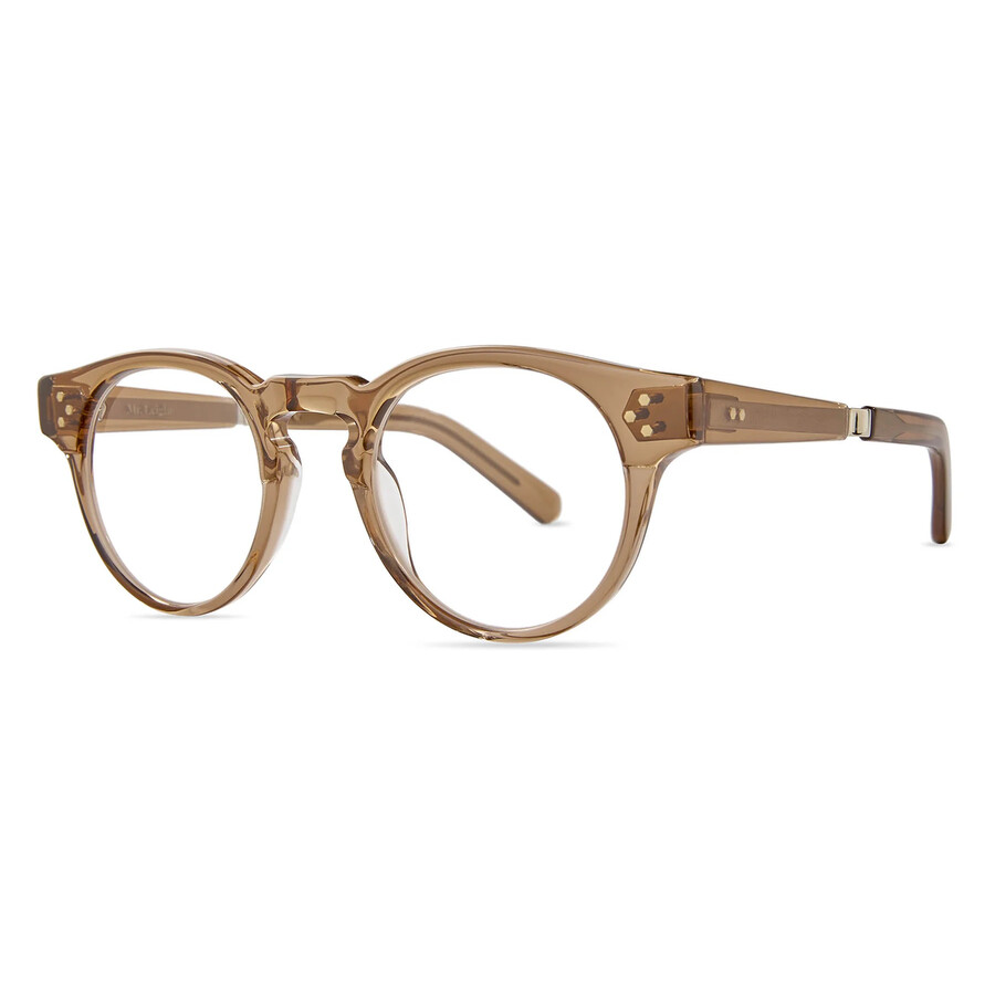 Mr Leight Mr. Leight Kennedy C Demo Round Unisex Eyeglasses Ml1017 Top-wg 46 In Brown