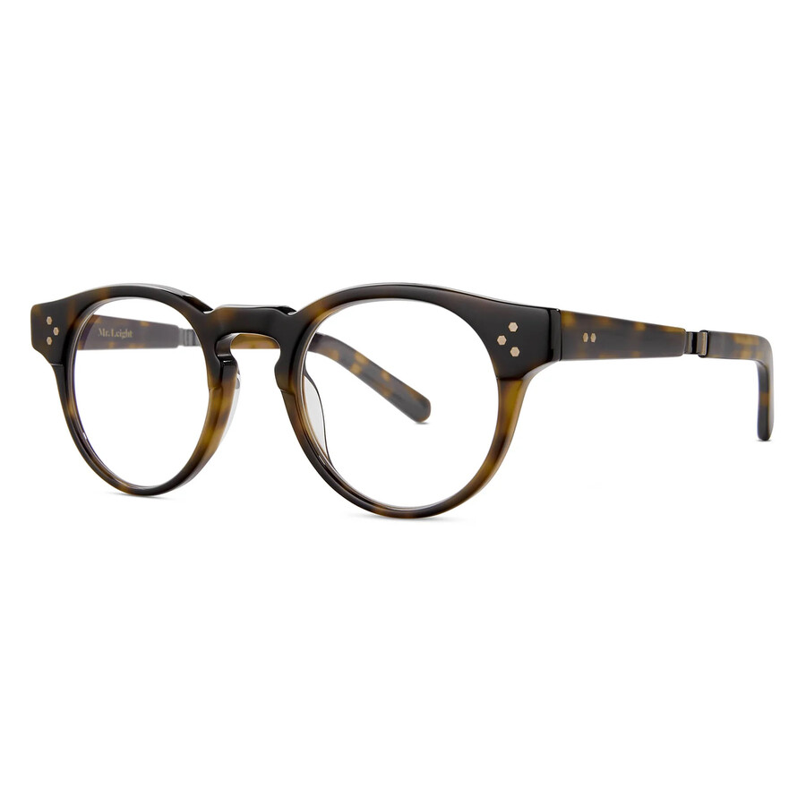 Mr Leight Mr. Leight Kennedy C Demo Round Unisex Eyeglasses Ml1017 Yjkt-atg 46 In Brown