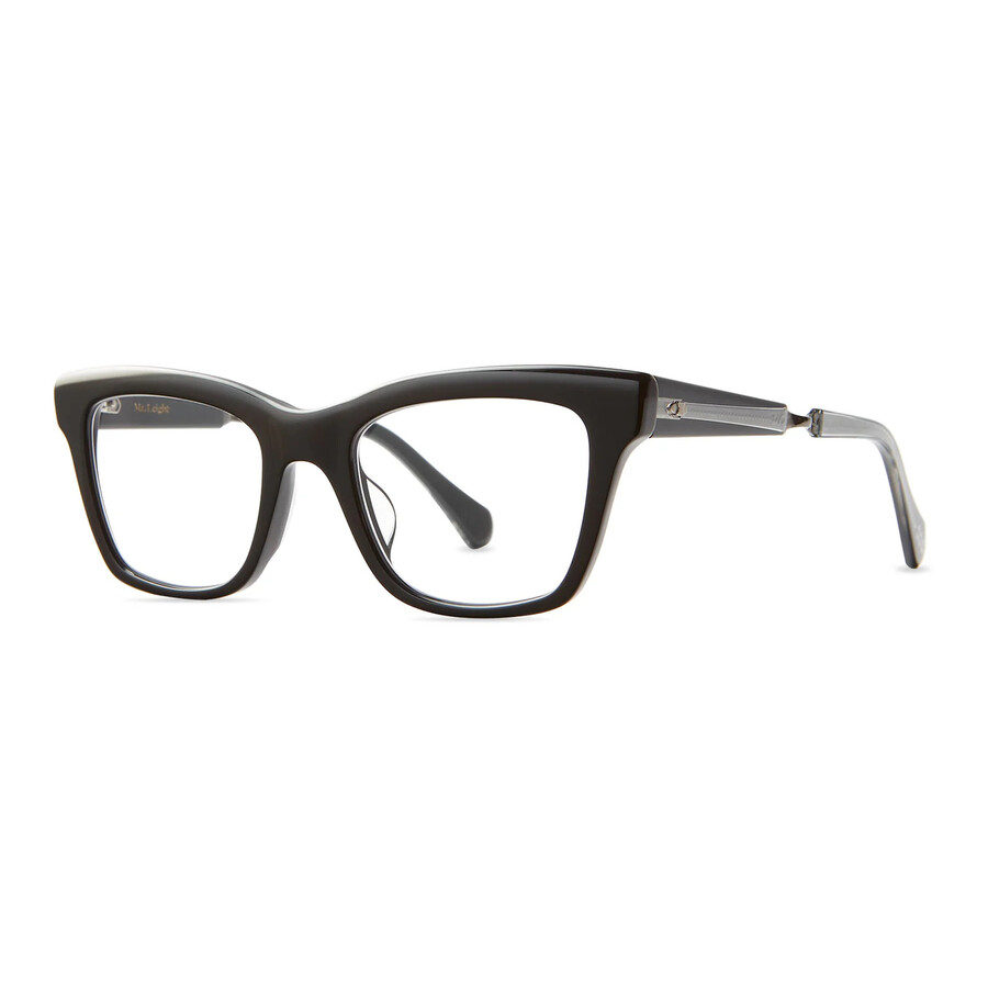 Mr Leight Mr. Leight Lolita C Demo Cat Eye Ladies Eyeglasses Ml1041 Bk-plt 48 In Black