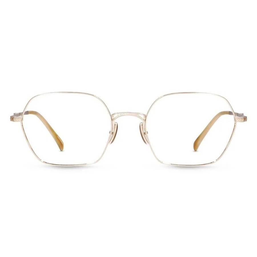 Mr Leight Mr. Leight Shi C Demo Hexagonal Unisex Eyeglasses Ml3008 12kmwg-mnstn 50 In Gold