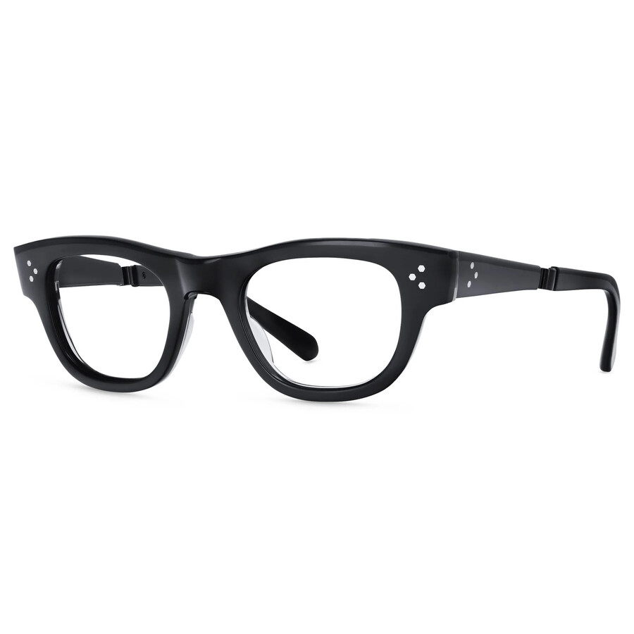 Mr Leight Mr. Leight Waimea C Demo Oval Unisex Eyeglasses Ml1007 Bkglss-sbk 46 In Black