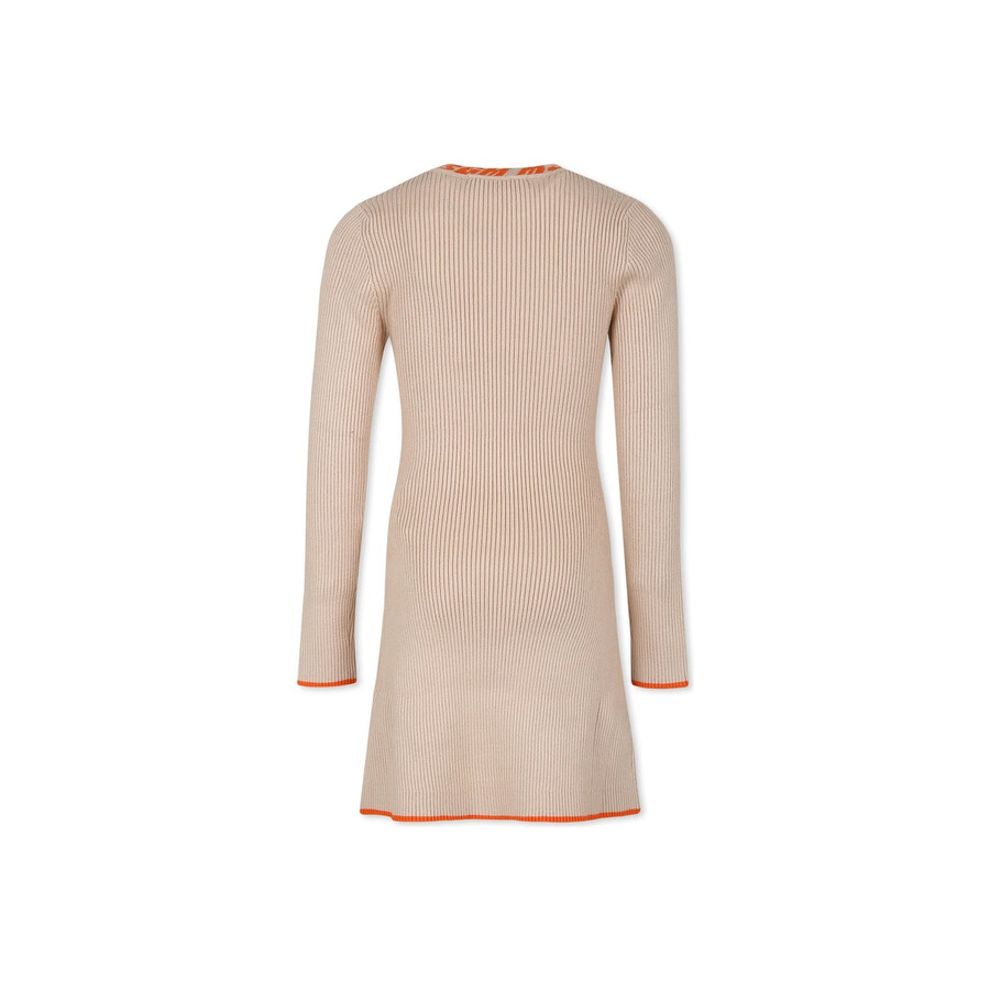 Msgm Girls Crew Rib Knit Long Sleeve Dress