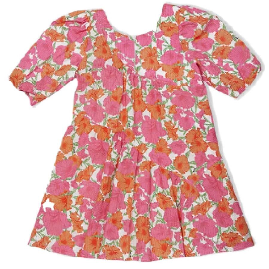 Msgm Kids Asymmetric Neckline Floral Print Maxi Dress