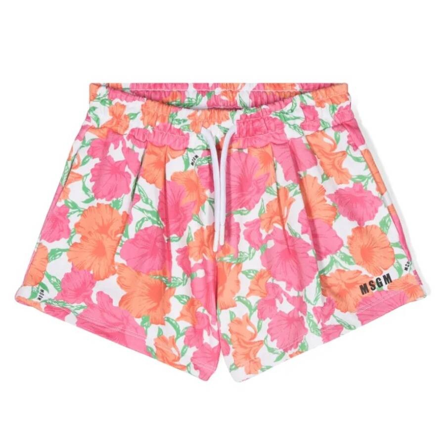 Kids Floral Print Cotton Shorts