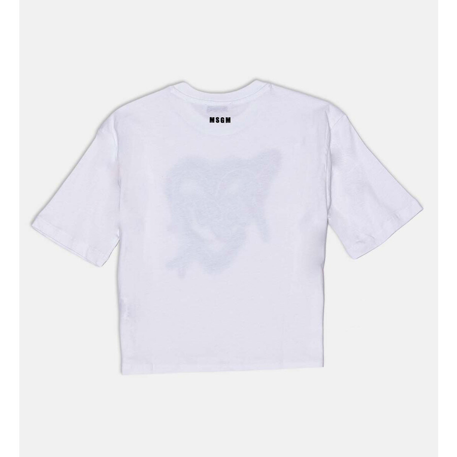 Msgm Kids Logo-print Cotton T-shirt In White