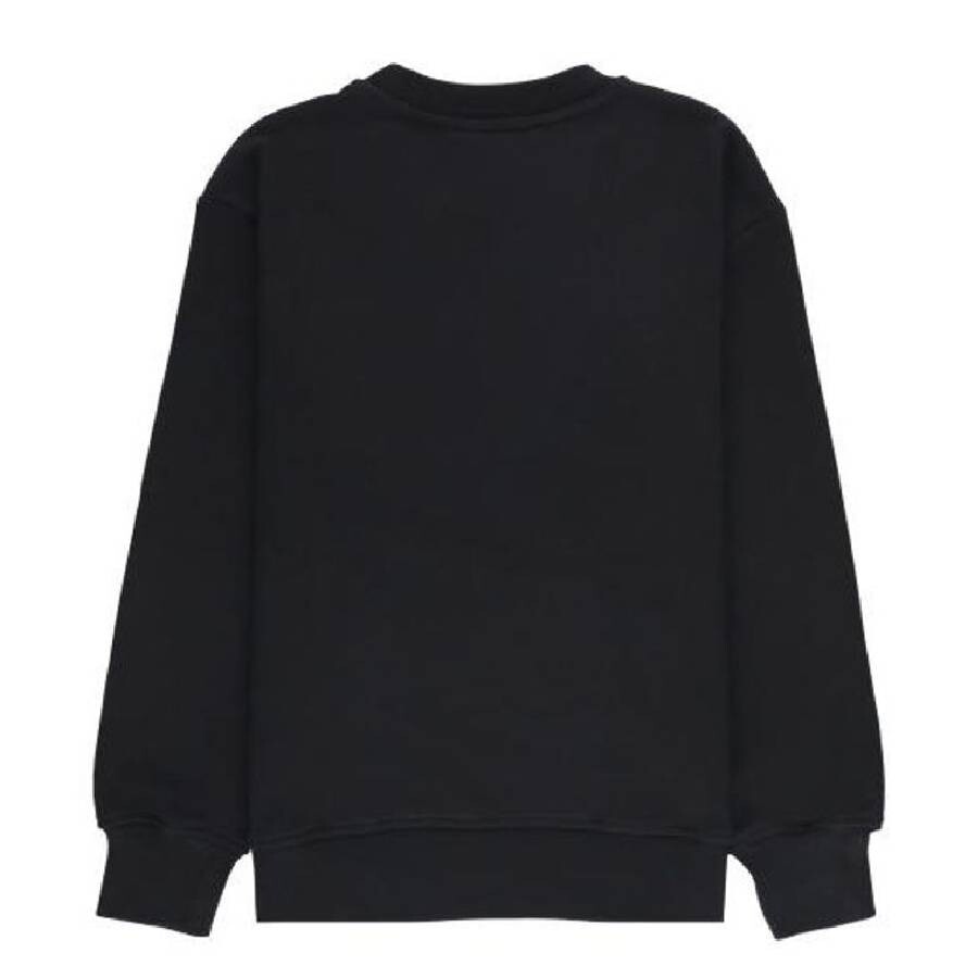 Msgm Kids Logo-print Long Sleeve Sweatshirt In Black