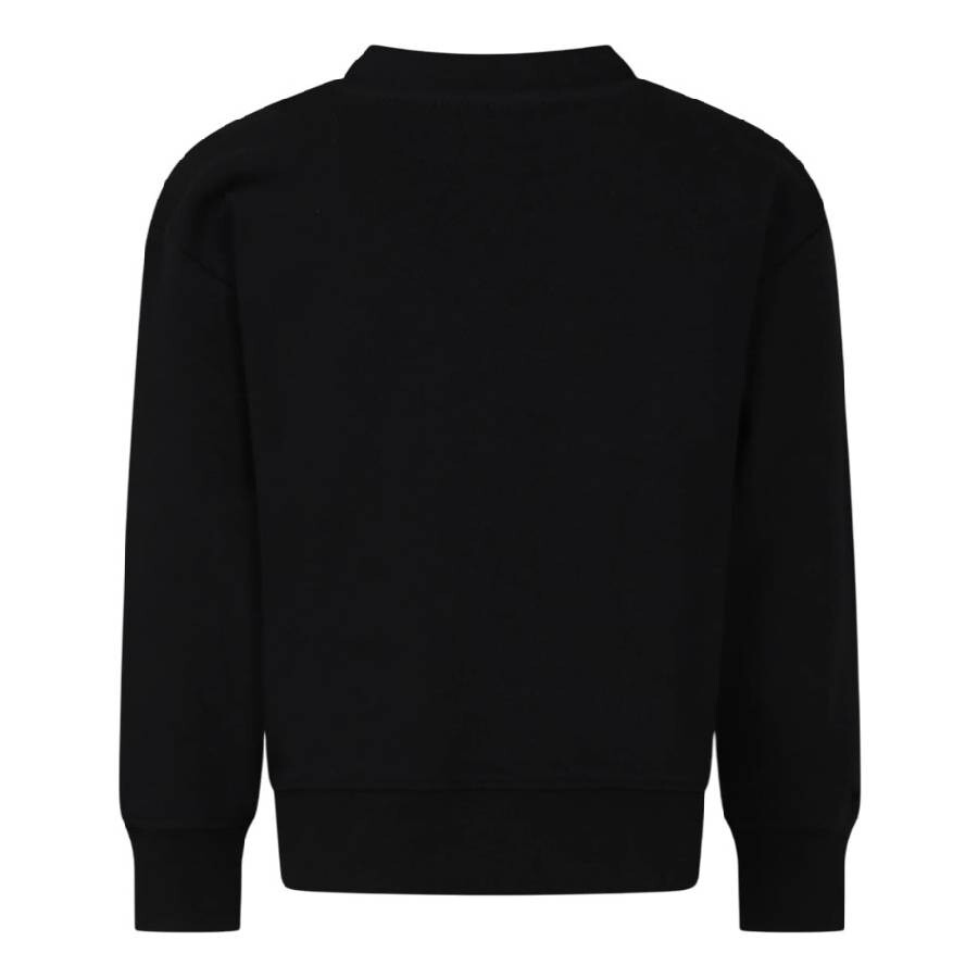 Msgm Kids Logo-printed Crew Neck Sweatshirt In Black