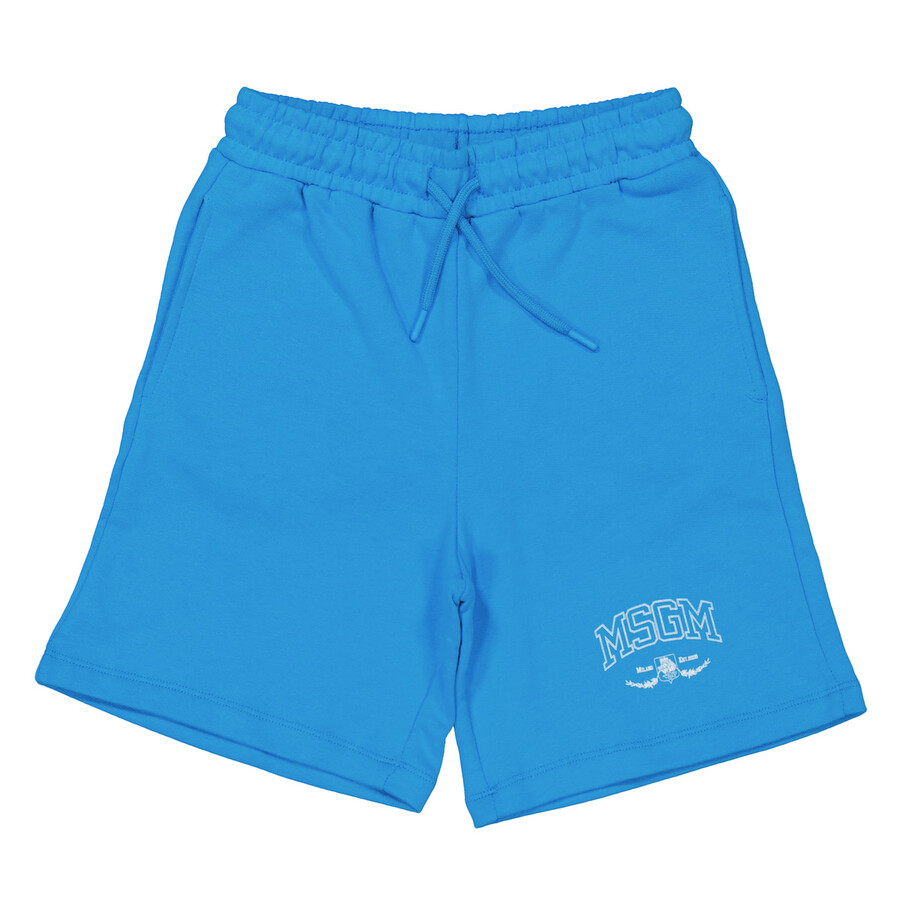 Kids Turchese Logo Embroidered Shorts