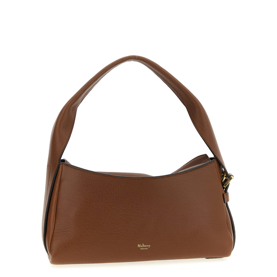 Mulberry Adjustable Strap Dual Front Pockets Textured Finish Shoulder Bag In Brown